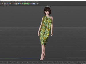 Woman Summer Outfit leaning against the wall 3D Model