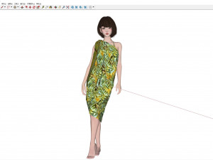 Woman Summer Outfit leaning against the wall 3D Model