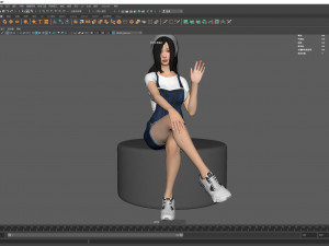 Elegant Woman Sitting With greeting 3Dモデル
