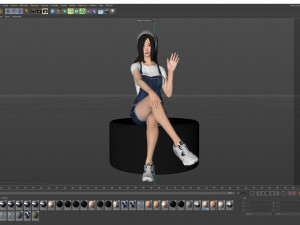 Elegant Woman Sitting With greeting 3Dモデル