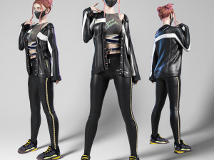 Woman Casual Standing with pose 001 Modelo 3D