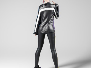 Woman Casual Standing with pose 001 3D Model