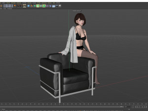 Sexy girl in Black Lingerie sitting on the sofa 3D 모델