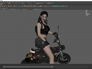 Motorcycle Girl 001 3D 模型
