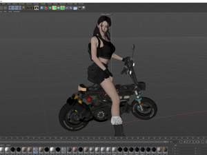 Motorcycle Girl 001 3D 模型