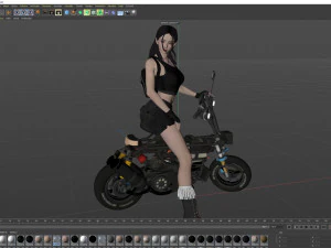 Motorcycle Girl 001 3D Model