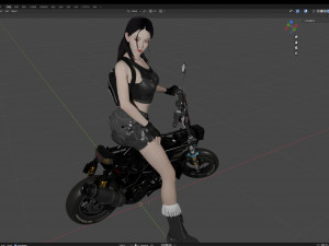 Motorcycle Girl 001 3D 模型
