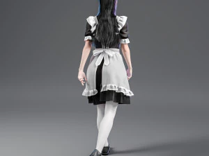 Maid walking 001 3D Model