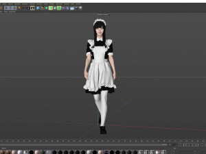 Maid walking 001 3D मॉडल