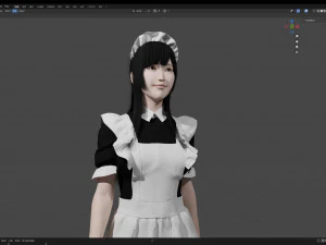 Maid walking 001 3D Model
