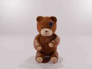 Ursinho de pel&uacute;cia com patch Modelo 3D