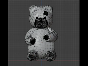 Teddy bear with patch 3D Model