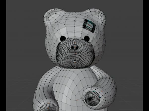 Teddy bear with patch 3D Model