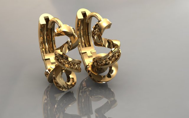 Earring Code 22 3Dプリントモデル .c4d .max .obj .3ds .fbx .stl .blend 