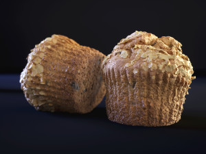 Bran Muffin with Raisins 3D 모델