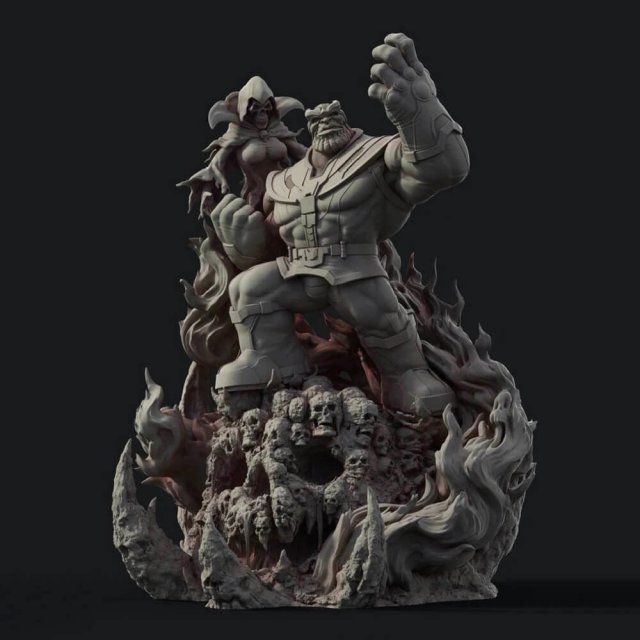 Thanos and Death Modèles 3D en vedette .c4d .max .obj .3ds .fbx .stl .blend 