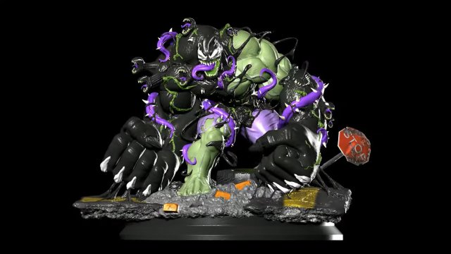 Venomized Hulk Model Cetak 3D .c4d .max .obj .3ds .fbx .stl .blend 