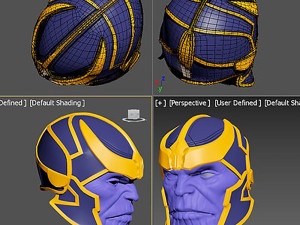 Thanos Face and Helmet 3D Print Model