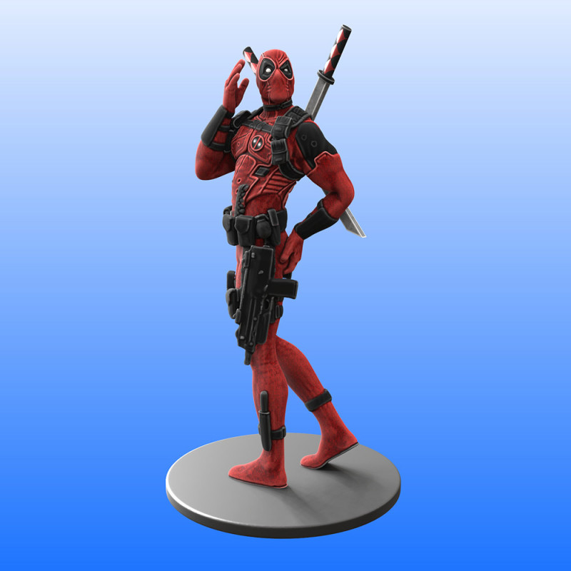 Deadpool 3D Print Model .c4d .max .obj .3ds .fbx .stl .blend 
