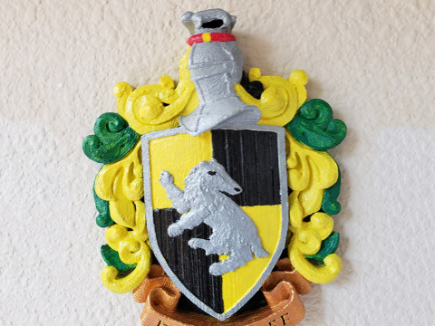 Hufflepuff Coat of Arms WallDesk Display - Harry Potter 3D Print Model