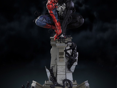 Symbiote Spiderman Modèles 3D en vedette