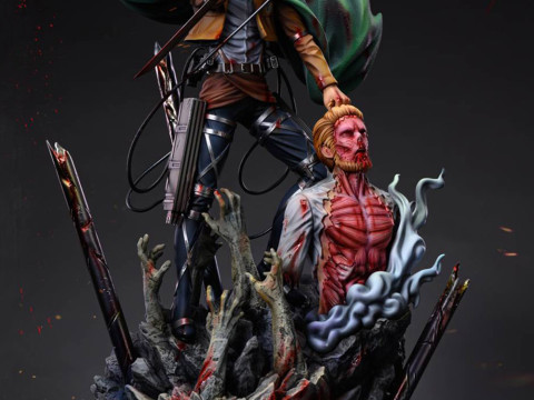 Levi Ackerman vs Zeke Yeager Model Cetak 3D