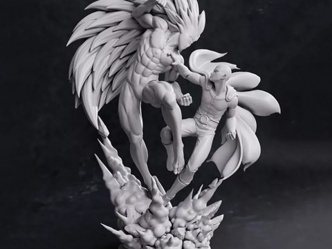 Saitama Vs Boros - One Punch Man 3D Print Model