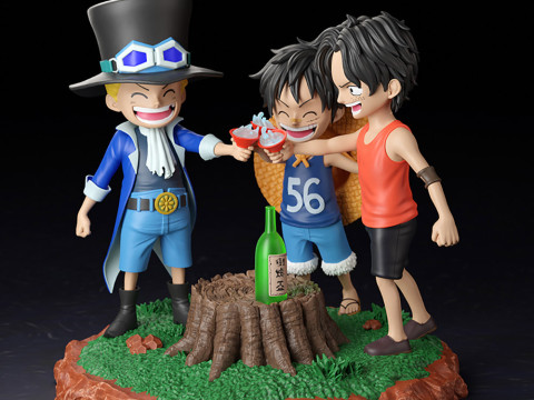 Childhood Luffy Ace and Sabo - One Piece 3Dプリントモデル