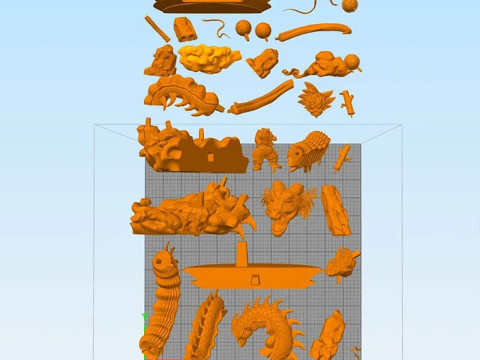 Kid Goku and Shenlong - Dragon Ball 3D Print Model