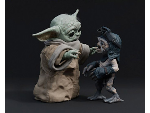 Grogu and Babu 3D Print Model