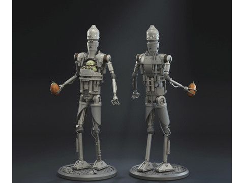 IG-12 with Grogu 3D Print Model