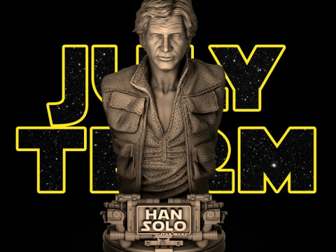 Han Solo Bust Ready to Print Model Cetak 3D