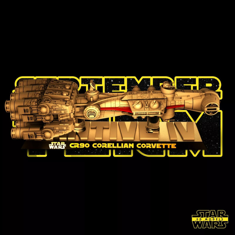 CR90 Corellian Corvette Modèles 3D en vedette .c4d .max .obj .3ds .fbx .stl .blend
