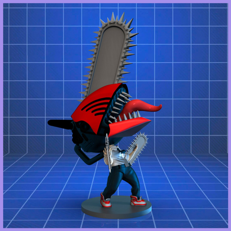 Chibi Denji Figure Modèles 3D en vedette .c4d .max .obj .3ds .fbx .stl .blend