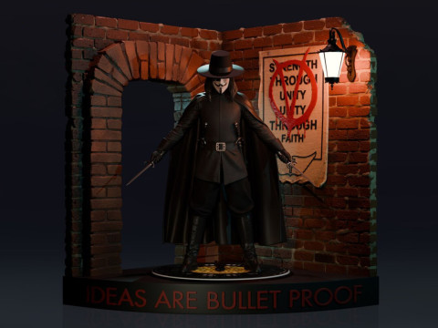 V for Vendetta Modelo de impresión 3D