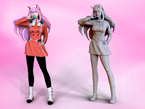 Zero Two from Darling In The Franxx Model Cetak 3D