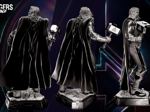 Thor Statue Model Cetak 3D