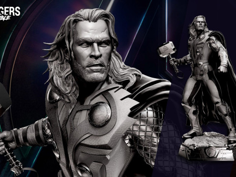 Thor Statue Model Cetak 3D