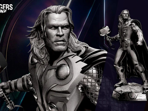 Est&aacute;tua de Thor Modelo de Impressão 3D