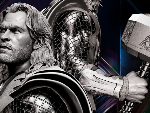 Thor Statue Model Cetak 3D