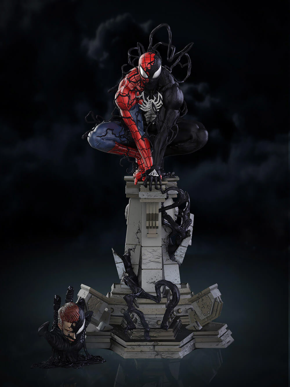 Symbiote Spiderman 3D Print Model .c4d .max .obj .3ds .fbx .stl .blend 