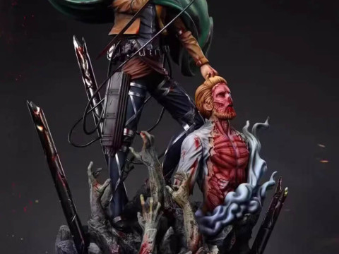 Levi Ackerman Vs Zeke Yeager Modèles 3D en vedette