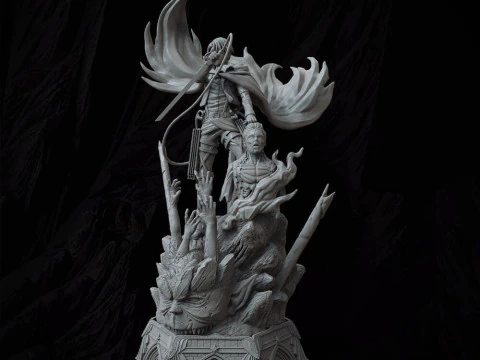 Levi Ackerman Vs Zeke Yeager 3D Print Model