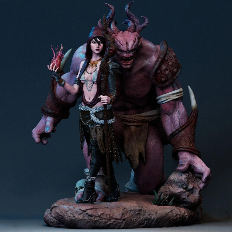 Morrigan Dragon Age and Monster 3D 打印模型 .c4d .max .obj .3ds .fbx .stl .blend 