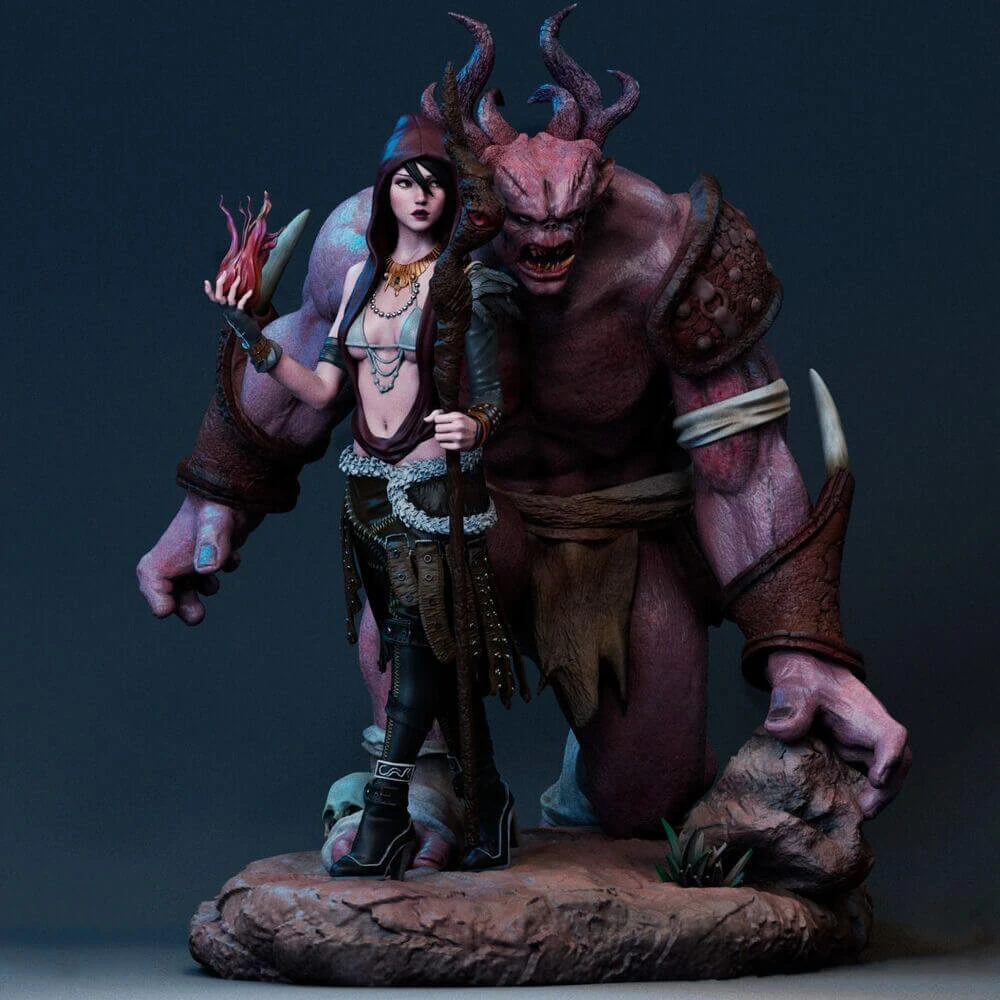 Morrigan Dragon Age and Monster 3D Print Model .c4d .max .obj .3ds .fbx .stl .blend 