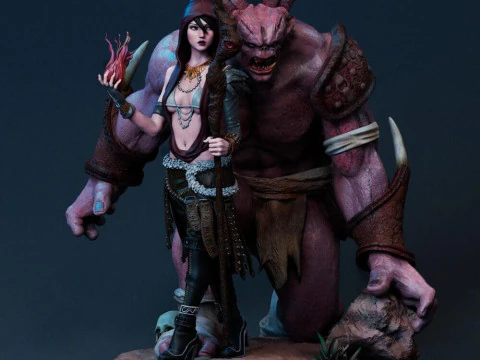 Morrigan Dragon Age und Monster 3D Druckmodell