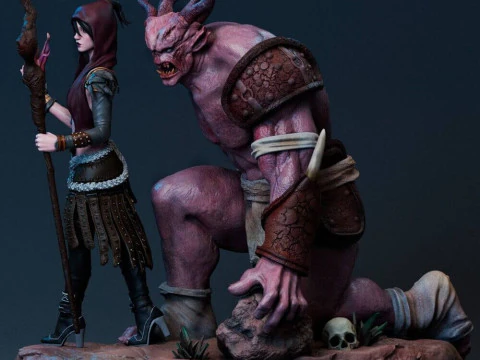 Morrigan Dragon Age and Monster 3D Print Model