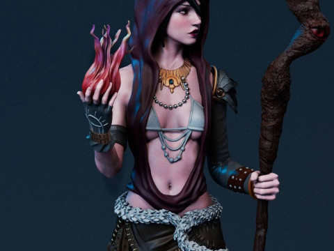 Morrigan Dragon Age and Monster 3D 打印模型