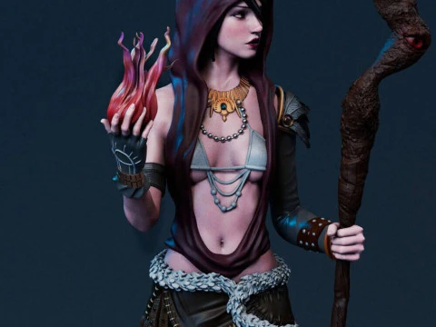 Morrigan Dragon Age and Monster 3D Print Model