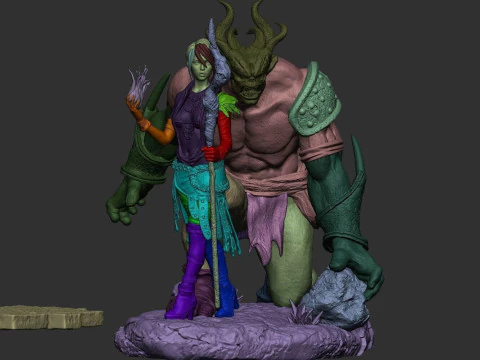Morrigan Dragon Age and Monster 3D Print Model